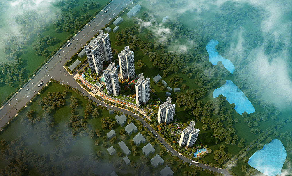 小區(qū)建筑規(guī)劃設計鳥瞰圖